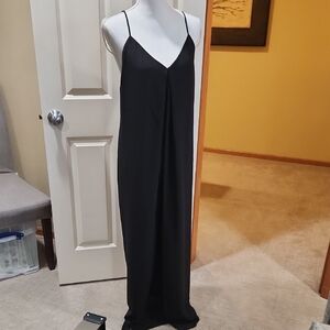 Naked Wardrobe Black Maxi Pantsuit with Spaghetti Straps